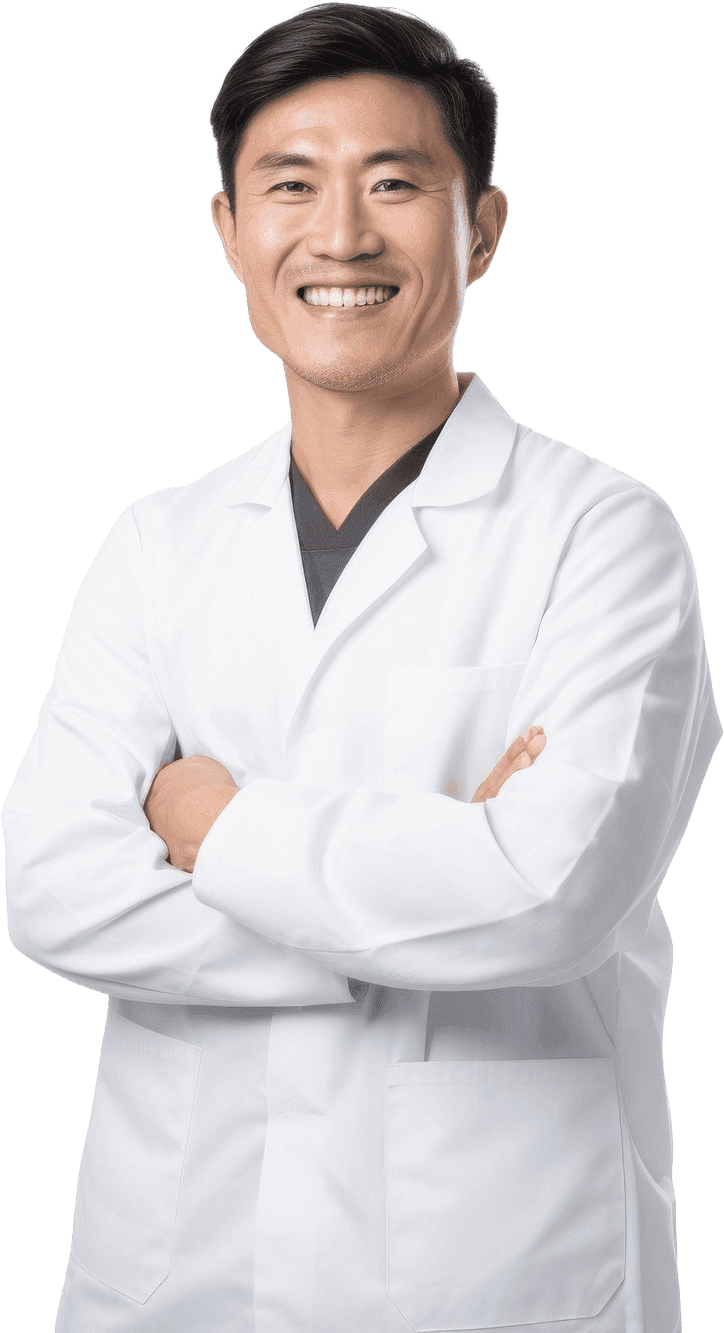 Portrait in clinical scrubs